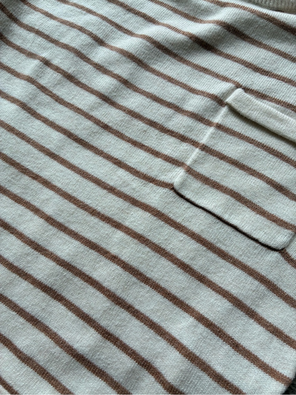 Zara Kids Cream & Brown Striped Short Sleeve Knit Top - Picture 6 of 7